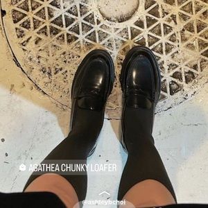 Reformation Agathea loafers in black leather. US women’s size 8.